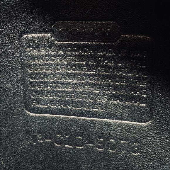 Vintage Coach Andrea Slim Hobo Shoulder Bag Zip Top 9073 Black Gold Womens - Picture 5 of 16